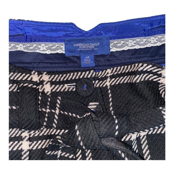 Vintage AE Y2K School Girl plaid ultra mini wool blend skirt Size 12 - Picture 5 of 10